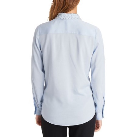 Karl Lagerfeld Paris Pearl Collar Blouse - Picture 2 of 15